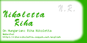 nikoletta riha business card